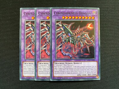 3x SDCS-EN043 Cyberdarkness Dragon NM Common 1st Edition - Yu-Gi-Oh! Card-image