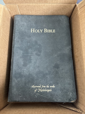 1964 Vintage KJV Holy Bible Michelangelo Sears National Bible Press Philadelphia-image