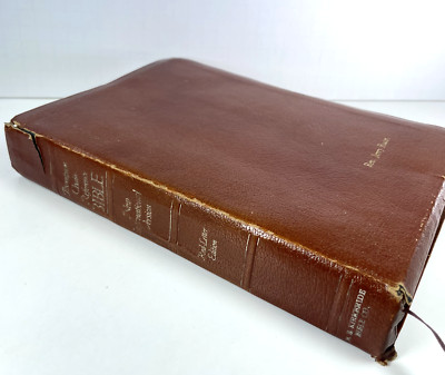 Thompson Chain Reference Bible NIV Brown Bonded Leather 1983 Shelf wear-image
