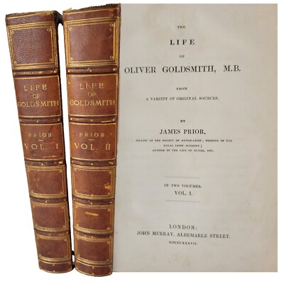 The Life of Oliver Goldsmith, James Prior, 1837 First edition, Bound by Bayntun-image