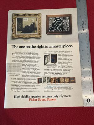 Fisher Stereo Sound Panels 1972 Print Ad - Great To Frame!-image