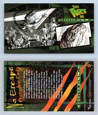 No Escape From His Fury #54 Godzilla 1998 Inkworks Supervue Trading Card-image