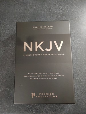 NKJV Thinline Large Print Brown Premium Goatskin Leather 2018 Thomas NelsonBible-image