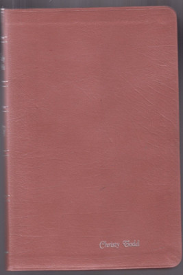 THE HOLY BIBLE KJV, ULTRATHIN CONCORDANCE, RED LETTER, BONDED TAN LEATHER, 1987-image