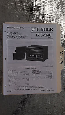 Fisher tac-m48 service manual original repair book stereo radio tape deck player-image