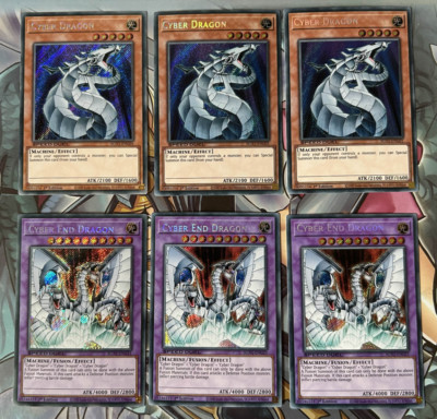 YuGiOh PLAYSET Cyber Dragon & Cyber End Dragon SGX1-ENG01/G21 1st Ed Secret Rare-image