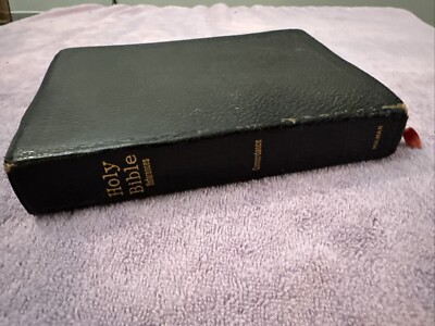 KJV Holy  Bible - Holman Jewel Reference - French Morocco Leather  1940s Vintage-image