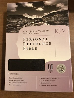 KJV King James PERSONAL REFERENCE BIBLE, BLACK By Holman New Sealed-image