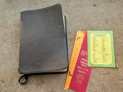 Holy Bible Concordance Holman Black Leather Verse Reference Edition w Ephemera-image