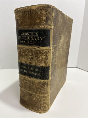 1860 Webster’s Unabridged Dictionary Pictorial Edition Leather -image