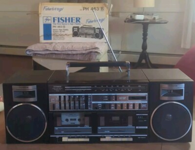 Fisher PH 463 Black Boombox! Fully Functional With Original Box. See Description-image