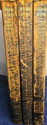 Historic Leather Bound Lot of 3 (1911) Encyclopedia Britannica 11th Edition -image
