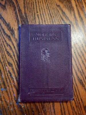 VINTAGE 1929 MODERN BUSINESS (INSURANCE) LEATHER BOUND BOOK-image