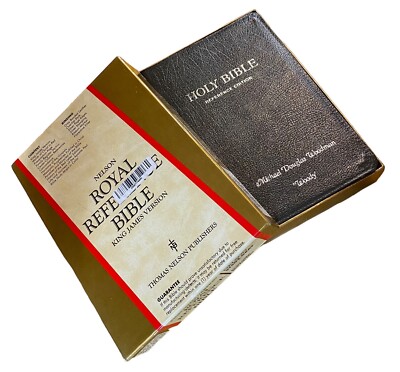 Nelson 1972 Royal Reference Bible King James Version KJV Gray Leather Preowned-image