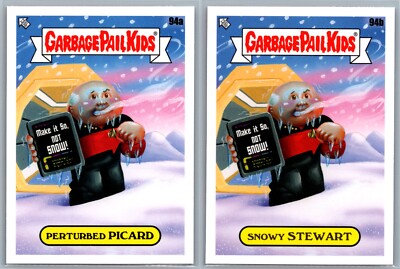 Star Trek Picard Stewart Garbage Pail Kids GPK Sci Fi TV Spoof 2 Card Set-image