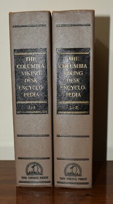 1953 The Columbia Viking Desk Encyclopedia Leather Illustrated A-Z Complete-image
