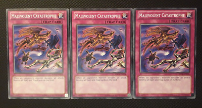 Yu-Gi-Oh! 3x Malevolent Disaster, SDCR-EN034, Common, 1. Ed., English, NM-image