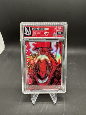 Nate Made It Red Godzilla Foil Card 2/20 Limited Edition Slab 2023-image