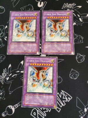 Yugioh - Cyber End Dragon DP04-EN012 LP Unlimited/1st ed Rare x3-image