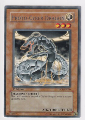 YUGIOH! PROTO-CYBER DRAGON - RARE 1ST EDITION - SOI-EN010 LP+-image