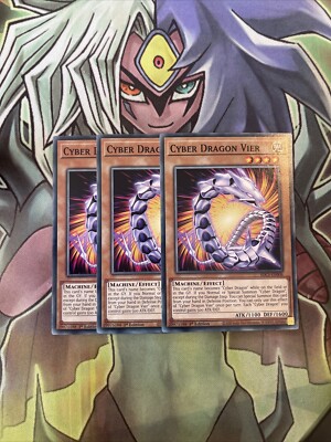 SDCS-EN006 x3 Cyber Dragon Vier Common Excellent Condition Yugioh-image
