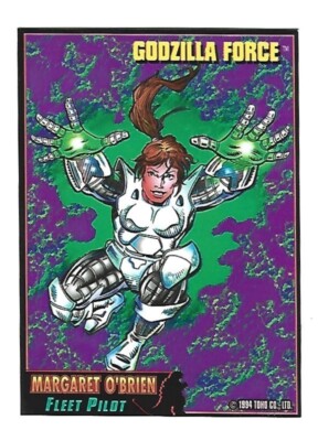 GODZILLA FORCE MARGARET O'BRIEN CARD TRENDMASTERS TOY PACKAGE INSERT TOHO 1994-image
