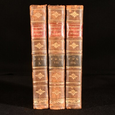 1777 3Vols Miscellaneous Works of the Late Philip Dormer Stanhope First Dubli...-image