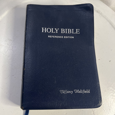 Holy Bible Reference Edition KJV Nelson 575B Red Letter, Blue Bond Leather 1972-image