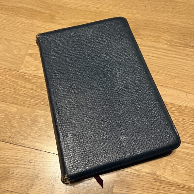 Oxford New Scofield Reference Bible KJV Indexed 1967 Leather Cover Blue Used-image