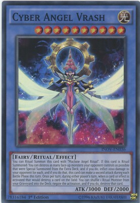 Yugioh Cyber Angel Vrash INOV-EN036 Super Rare 1st Ed  NM x3 Play Set-image