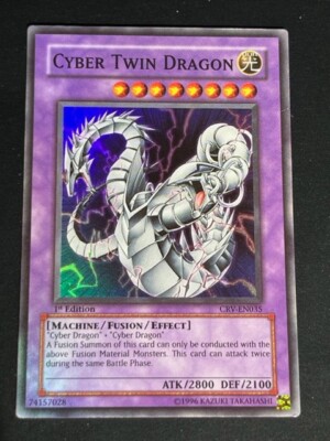 Yu-Gi-Oh! Cyber Twin Dragon CRV-EN035 1st Edition Ultimate Rare, Mint/Excellent-image