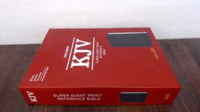 KJV Super Giant Print Reference Bible, Black Genuine Leather: Kin-image