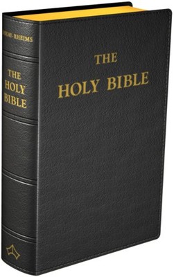 DOUAY-RHEIMS BIBLE {STANDARD SIZE - BLACK FLEX COVER} By Richard Challoner *NEW*-image