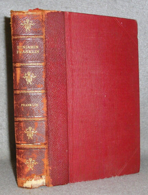 Antique Benjamin Franklin Book Autobiography Poor Richard's Almanac Leather 1902-image