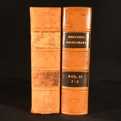 1841 2vols An American Dictionary of the English Language Noah Webster First ...-image