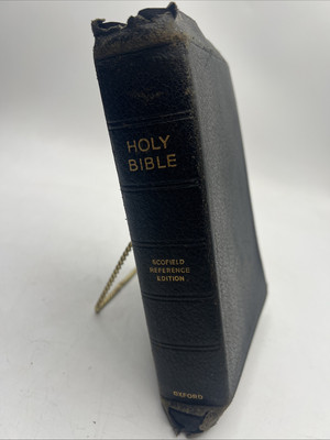 Holy Bible Antique 1917 Scofield Reference Edition Oxford Leather Cover-image
