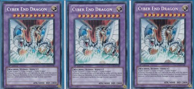 Yu-Gi-Oh! 3x Cyber End Dragon LCGX-EN181 1st Edition Secret Rare NEAR MINT!! -image