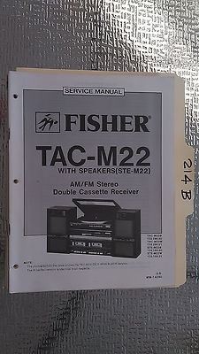 Fisher tac-m22 service manual original repair book stereo radio record player-image