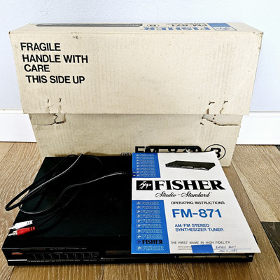 Fisher FM 871 FM AM Stereo Synthesizer Tuner Studio Standard in Box Manual -image