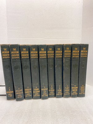 The American Educator Encyclopedia Complete Set Embossed Leather Dark Blue 1949-image
