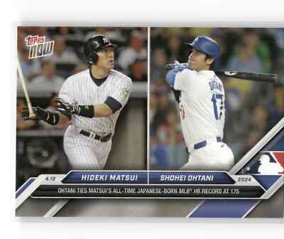 SHOHEI OHTANI ties HIDEKI MATSUI Japanese Home Run Record 2024 Topps Now 70 🇯🇵-image
