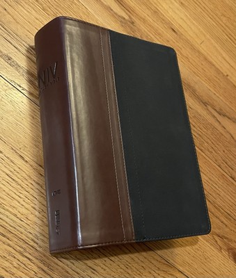 NIV Study Bible Index Indexed Italian Duo Tone Zondervan Black Brown Book-image