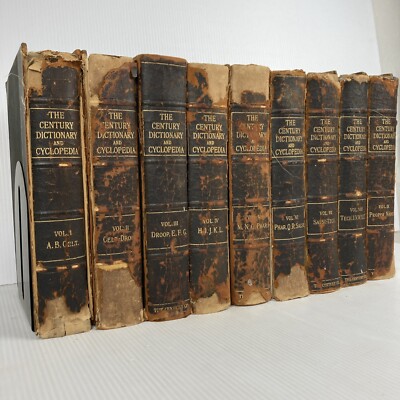 1899 The Century Dictionary and Cyclopedia 9 Volumes antique encyclopedia-image