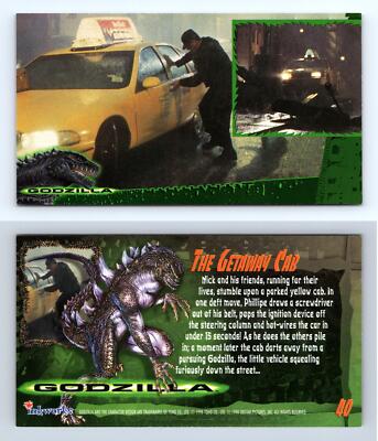 The Getaway Cab #40 Godzilla 1998 Inkworks Supervue Trading Card-image