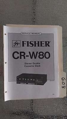 Fisher cr-w80 service manual original repair book stereo tape deck player-image