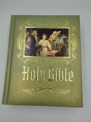 Heirloom - Red Letter - 1971 Edition -  Green Cover - King James - Family Bible-image