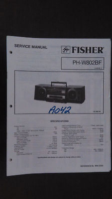 Fisher ph-w802 bf service manual original repair book stereo boombox radio tape-image