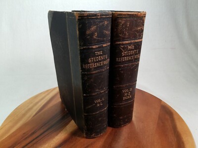 The Student's Reference Work, Beach 1902, 2 Volumes. Leather Binding-image