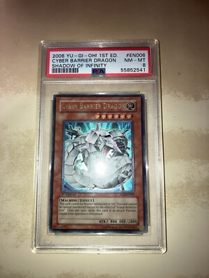 PSA 8 Yu-Gi-Oh! 1st Edition SOI Ultimate Rare #EN006 Cyber Barrier Dragon-image