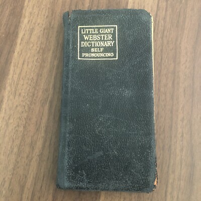 1933 Little Giant Webster Dictionary Self Pronouncing Pocket Sized Leather Bound-image